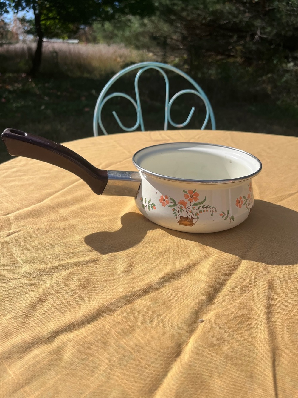 Countryside  Collection Enamelware Pot 80’s Vtg cottage core
